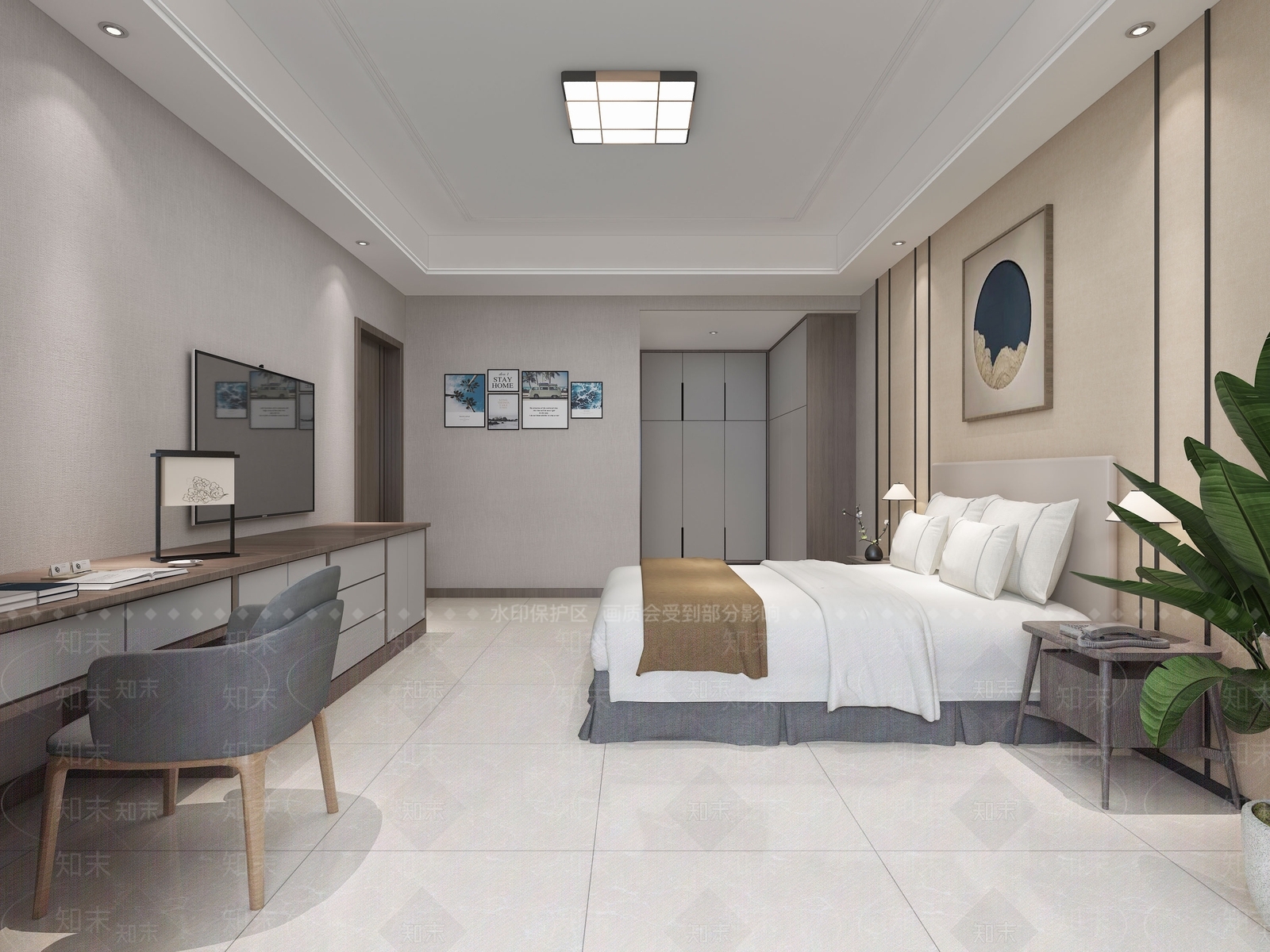 现代风格员工宿舍3D模型下载【ID:976224766】