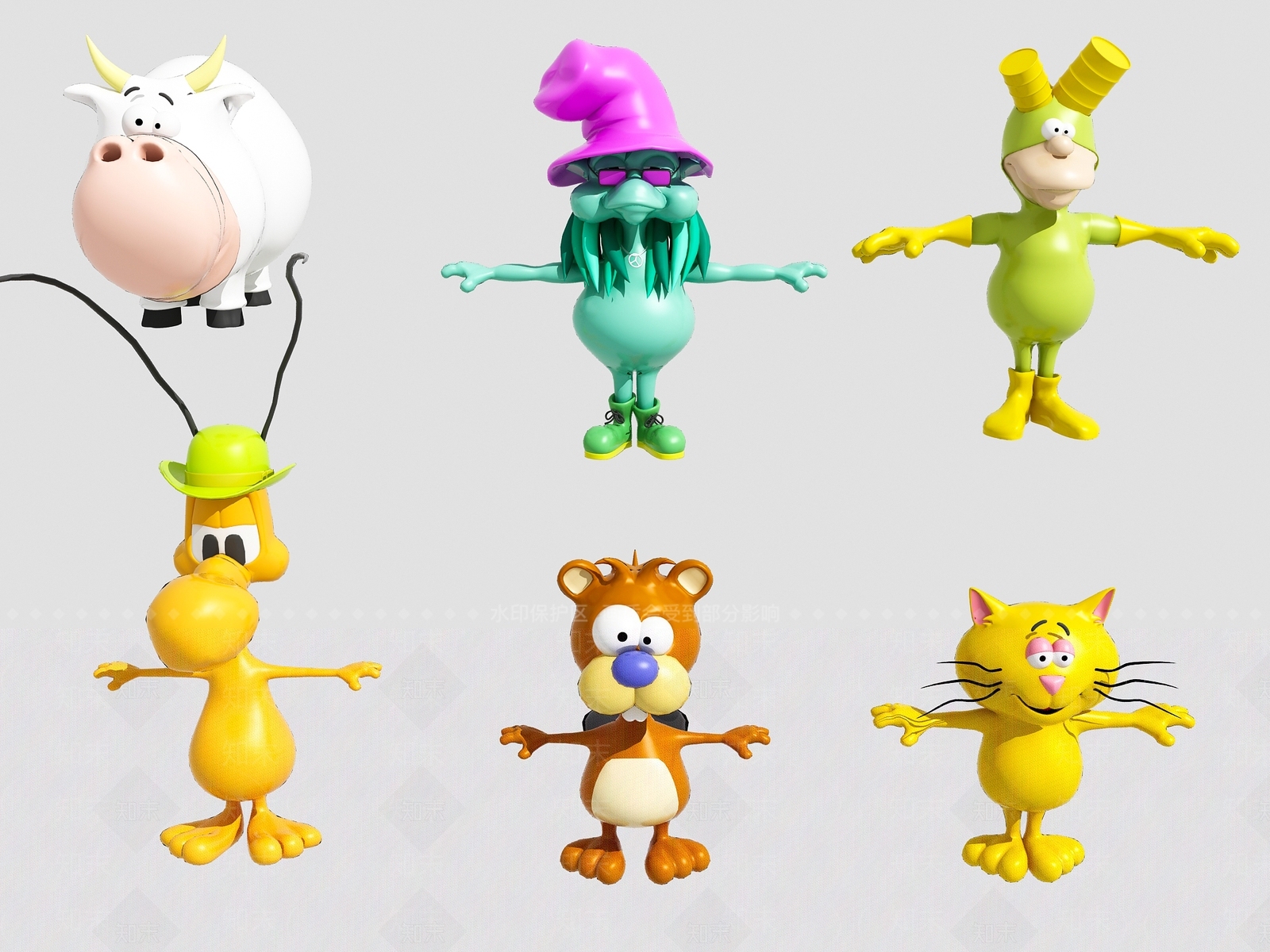 现代卡通动物角色模型3D模型下载【ID:276236917】