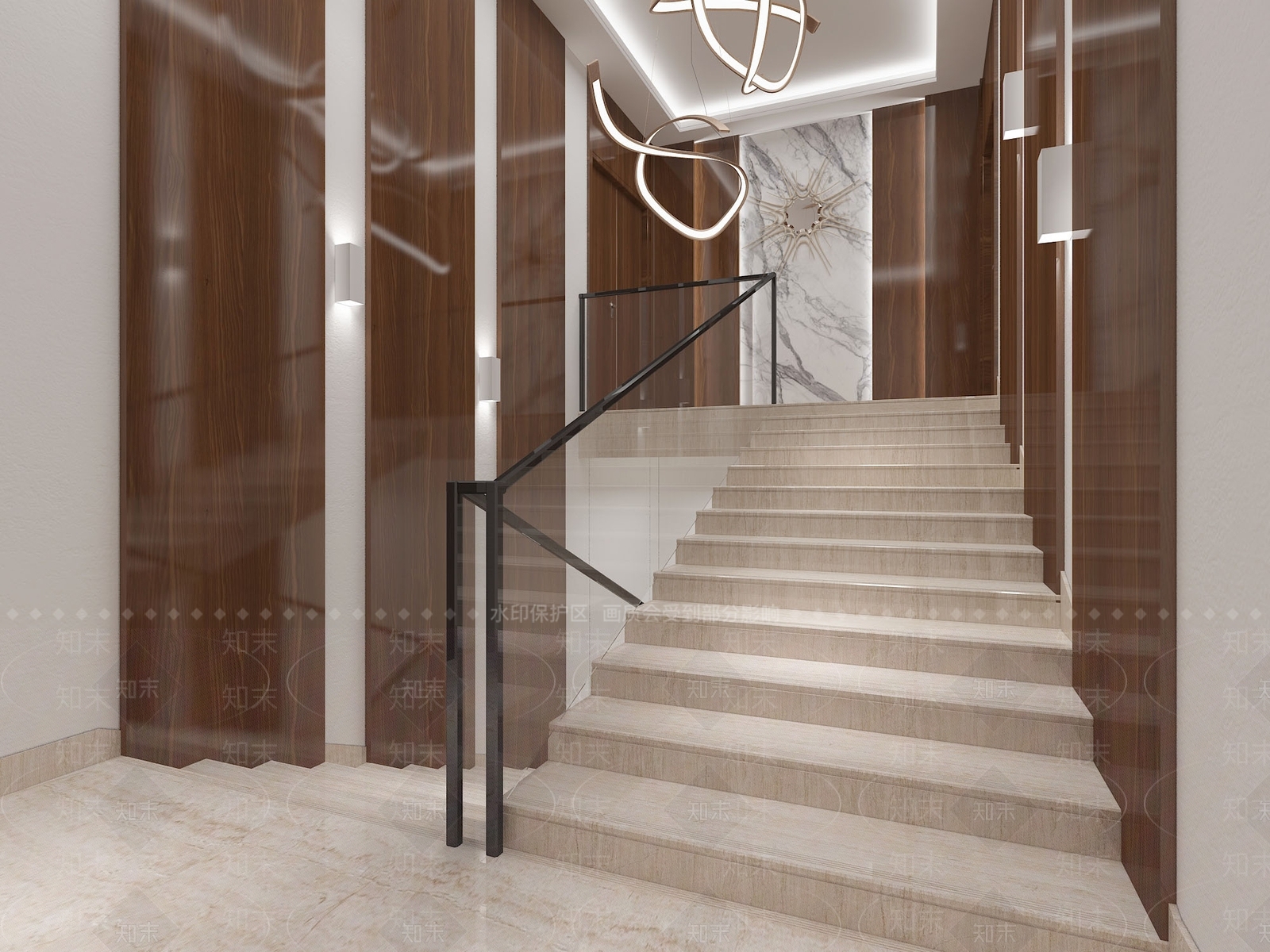 现代风格楼梯间3D模型下载【ID:276244688】