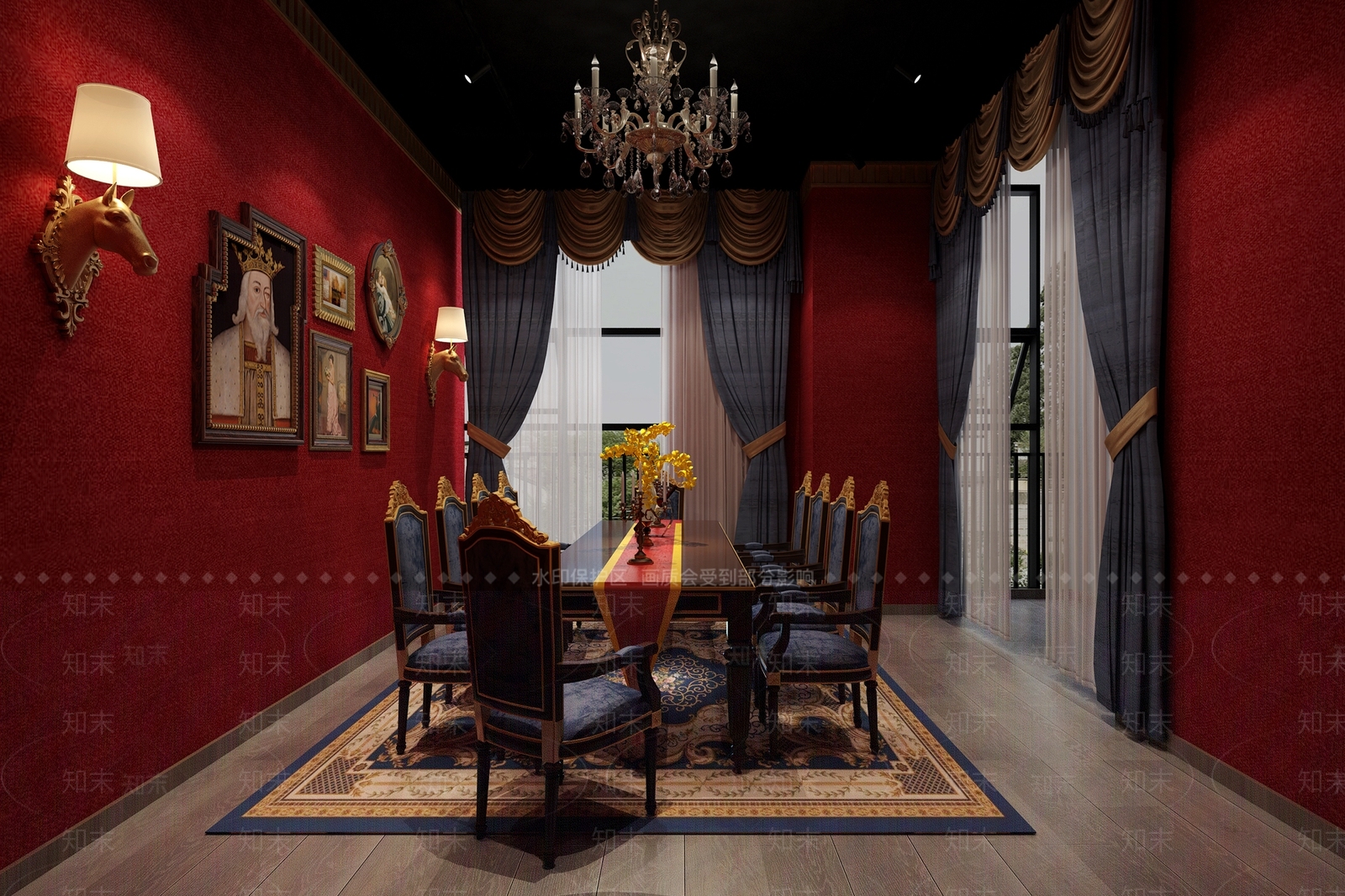 欧式古典洽谈室3D模型下载【ID:976539973】