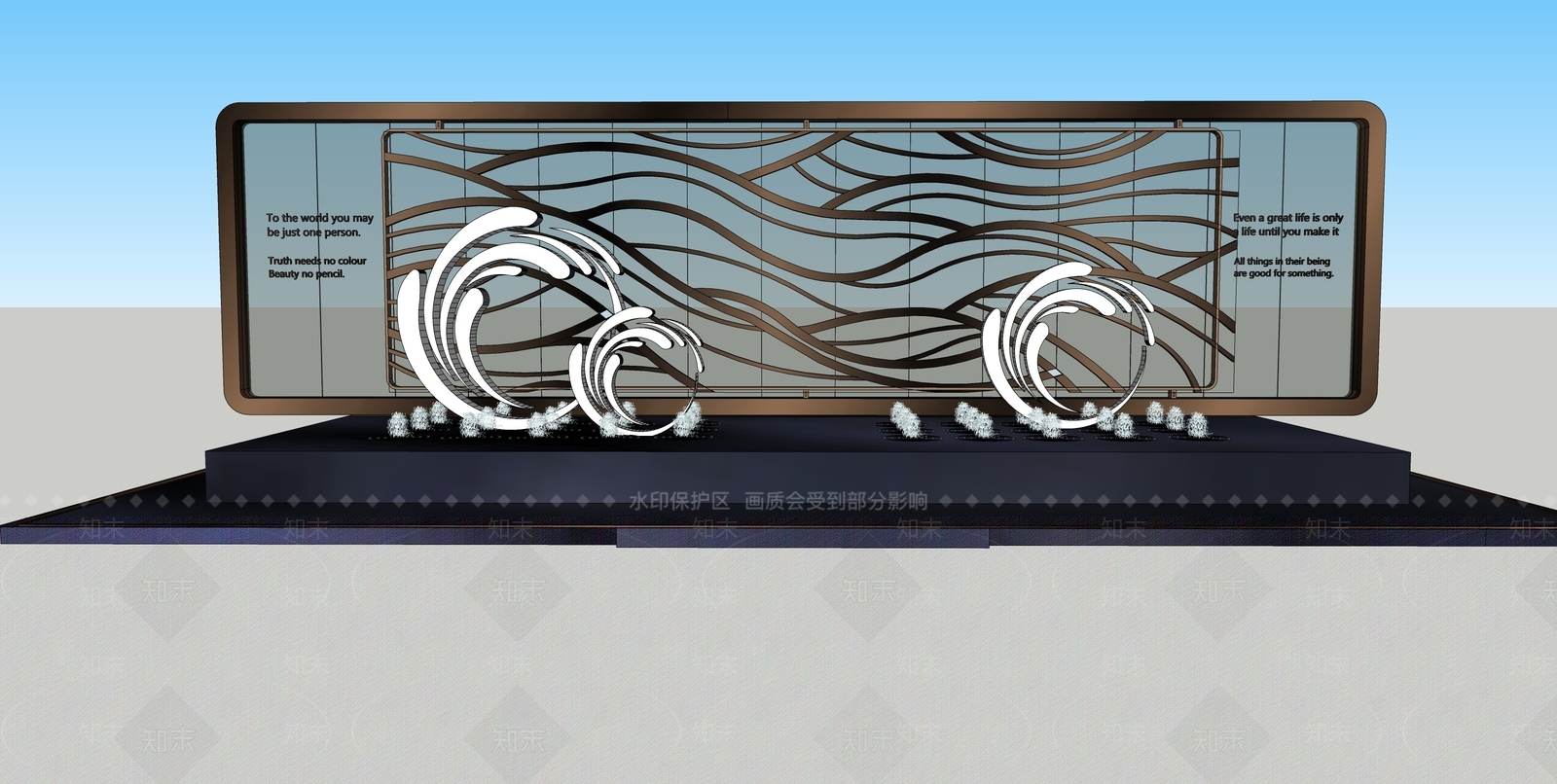 现代景墙SU模型精品下载_SketchUp模型_知末网