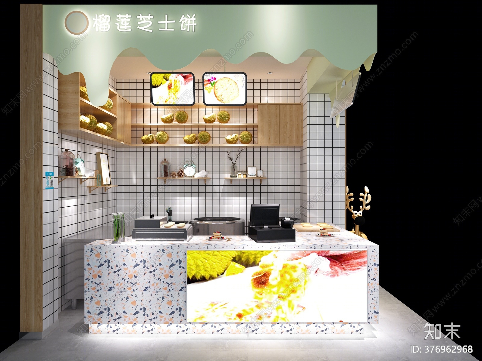 现代甜品店3D模型下载【ID:376962968】