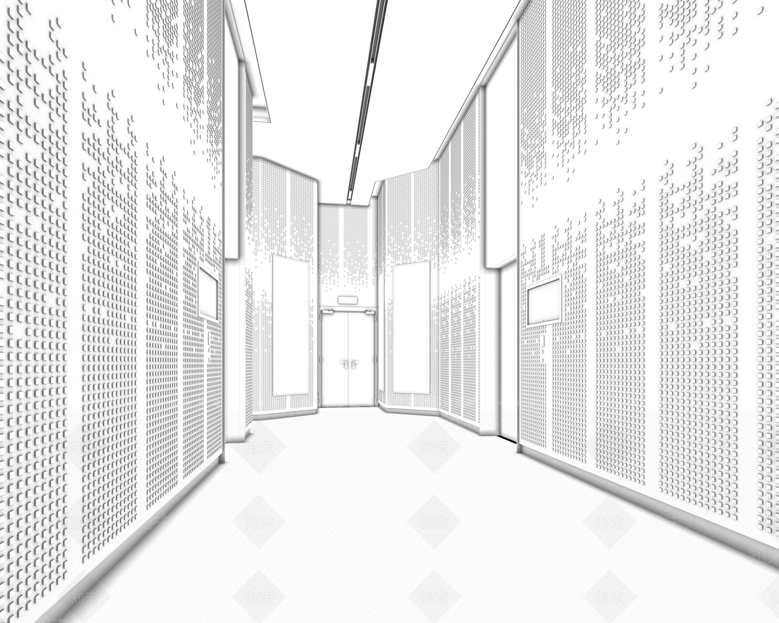 现代科技电梯厅3D模型下载【ID:277021698】