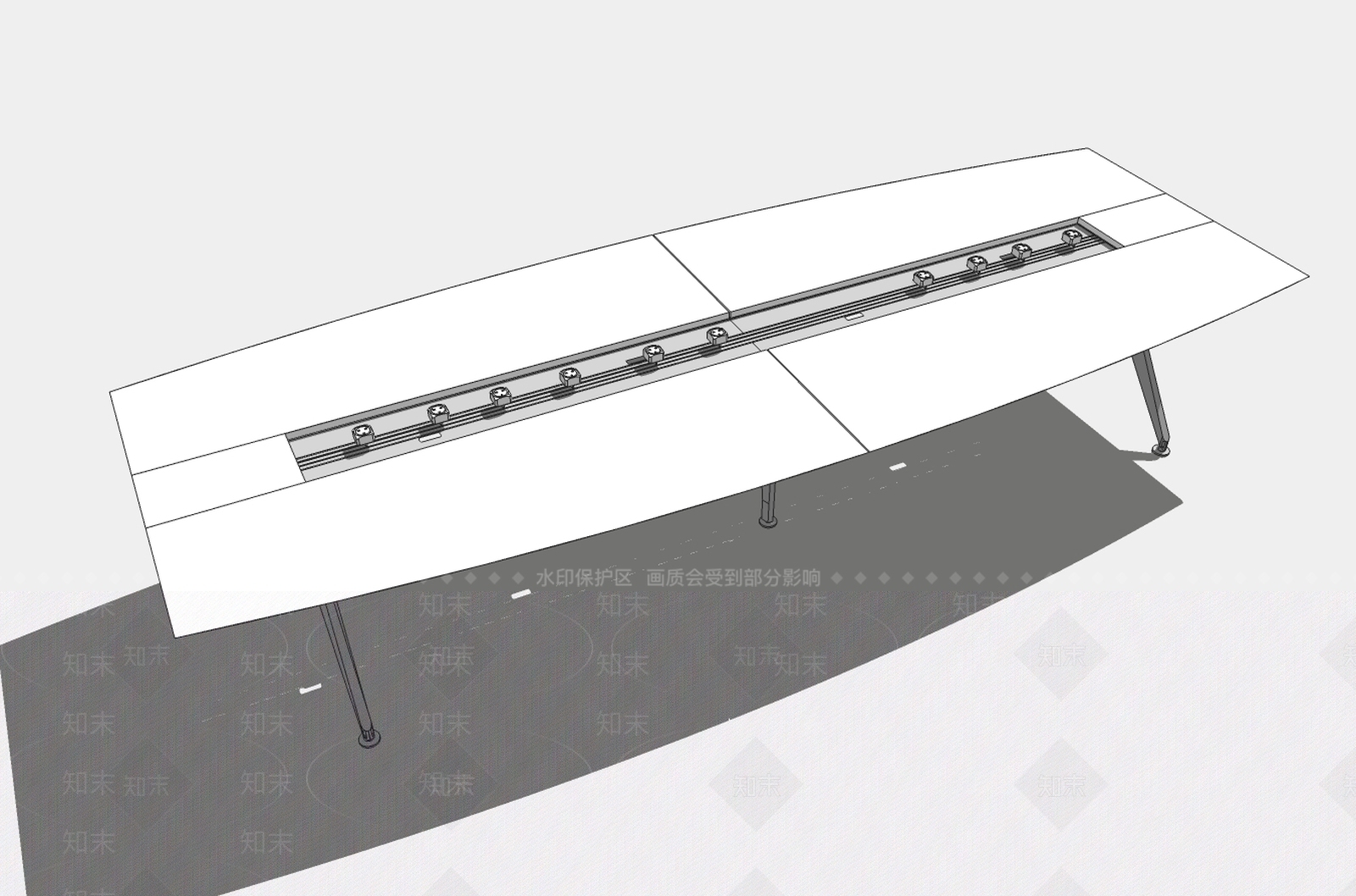 现代会议桌SU模型下载【ID:777025168】