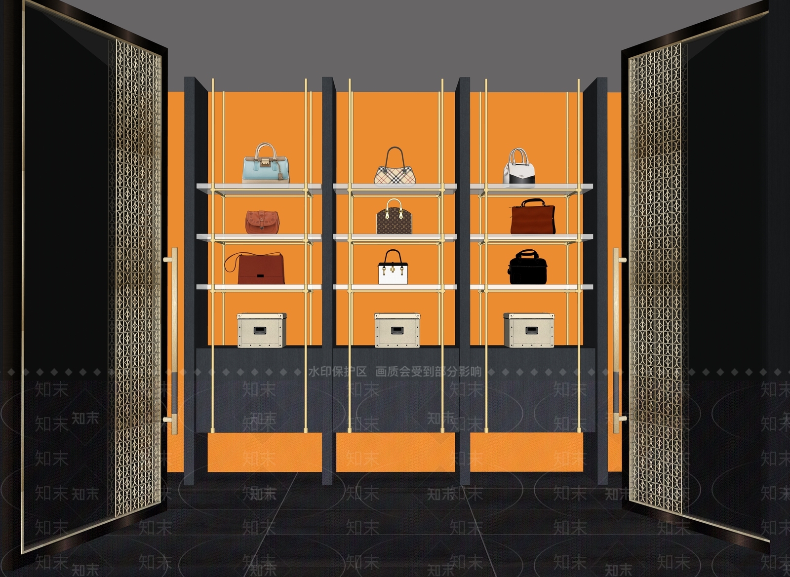 现代展示架SU模型下载【ID:377041078】