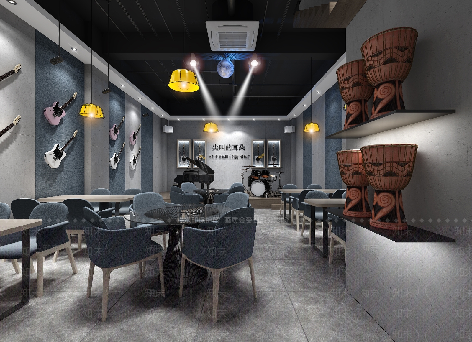 工业风西餐厅3D模型下载【ID:577042463】