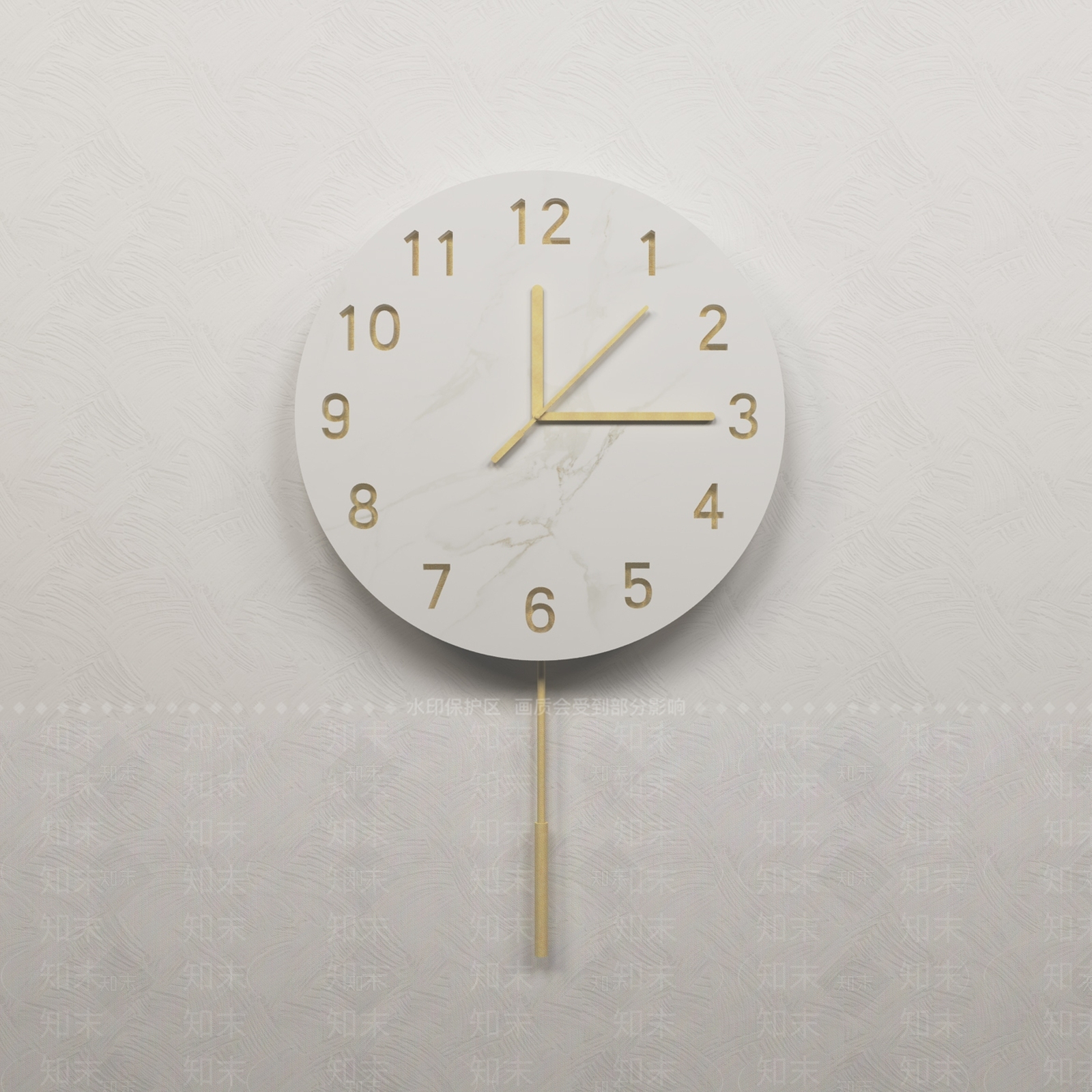 现代轻奢艺术挂钟3D模型下载【ID:877056223】