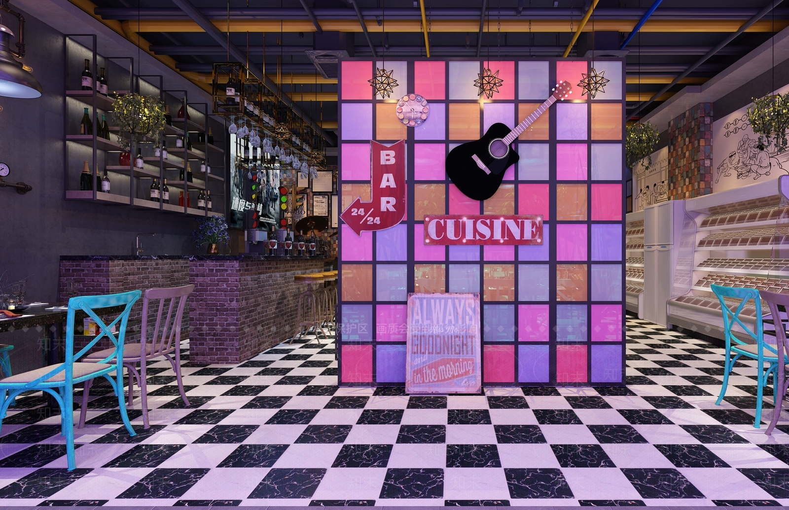 工业风烤肉店3D模型下载【ID:477057406】