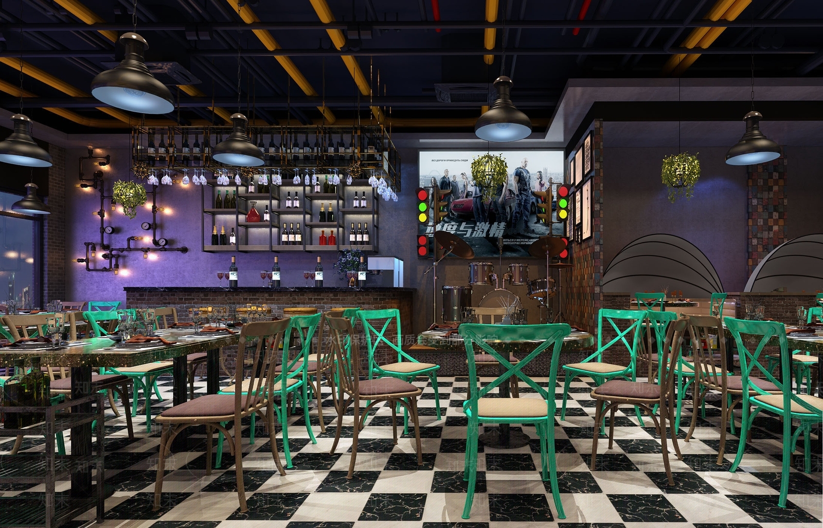 工业风烤肉店3D模型下载【ID:477057406】