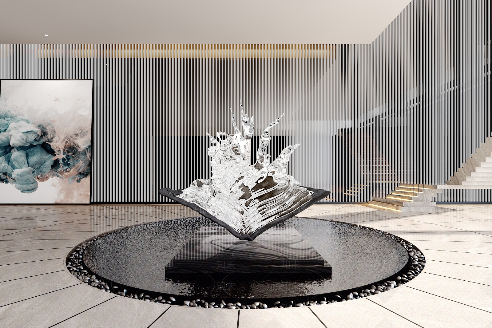 现代水晶雕塑3D模型下载【ID:377118870】