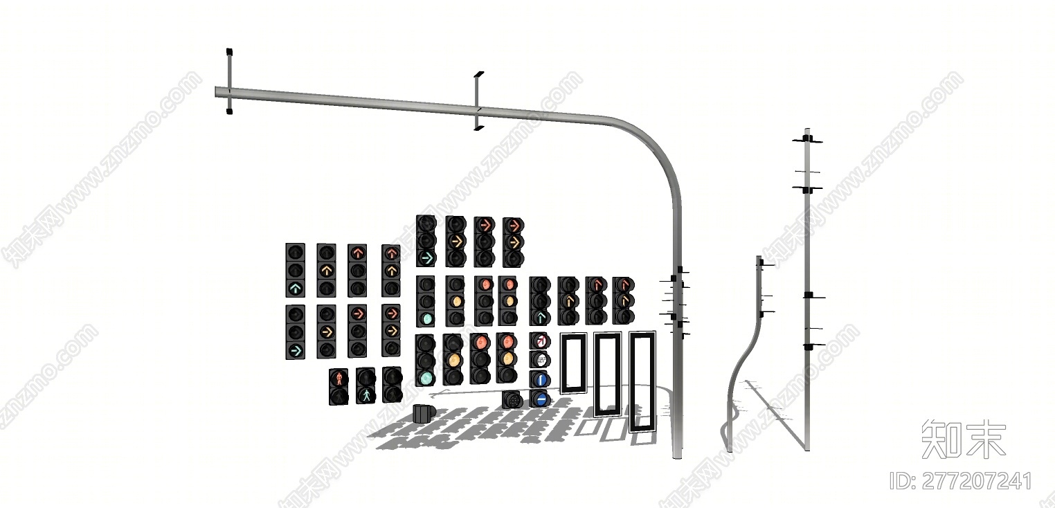 现代交通信号灯SU模型下载【ID:277207241】