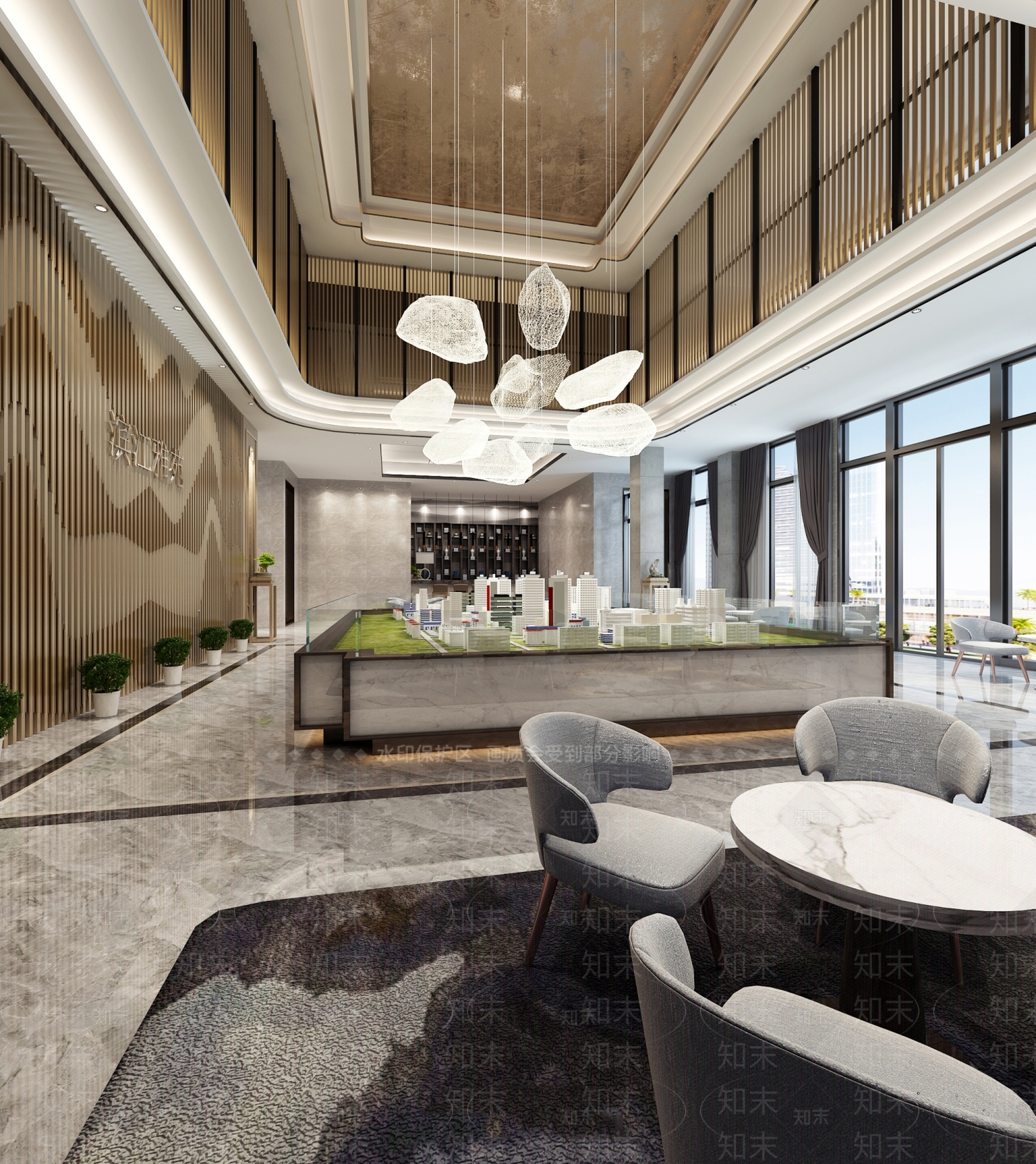 现代售楼大厅3D模型下载【ID:477220525】