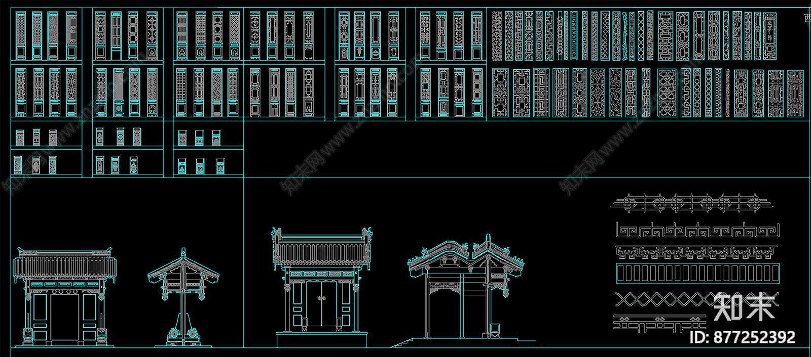 中式柱子施工图下载【ID:877252392】