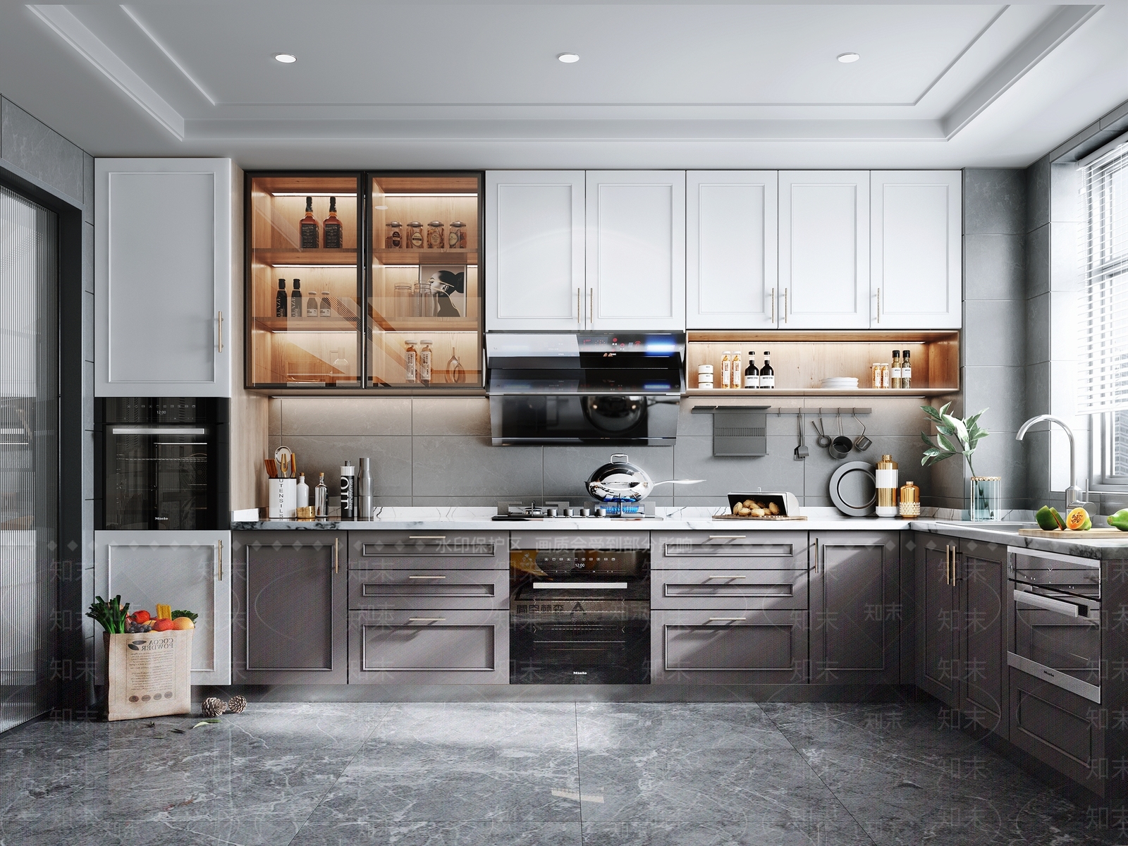 北欧风格厨房橱柜3D模型下载【ID:277274164】