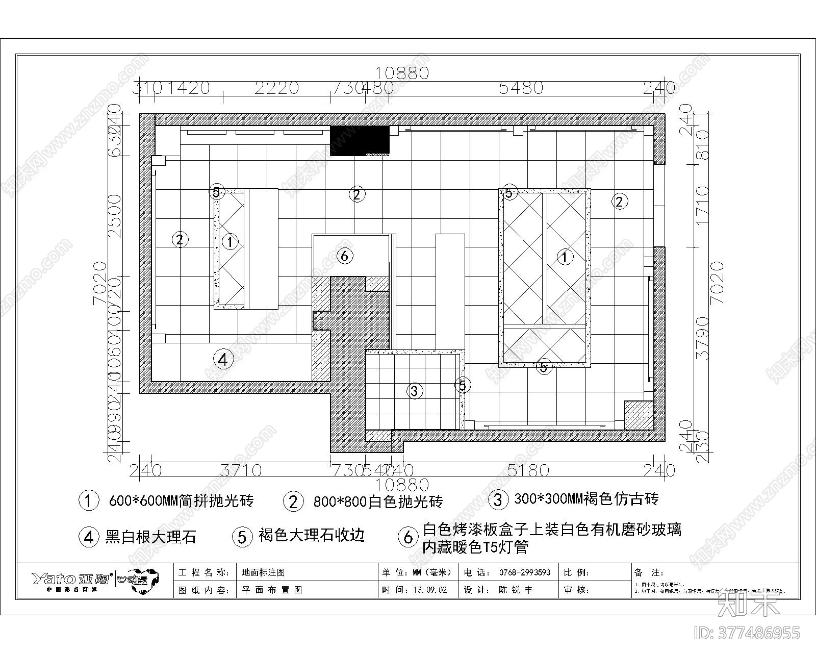 现代卫浴专卖店cad施工图下载【ID:377486955】