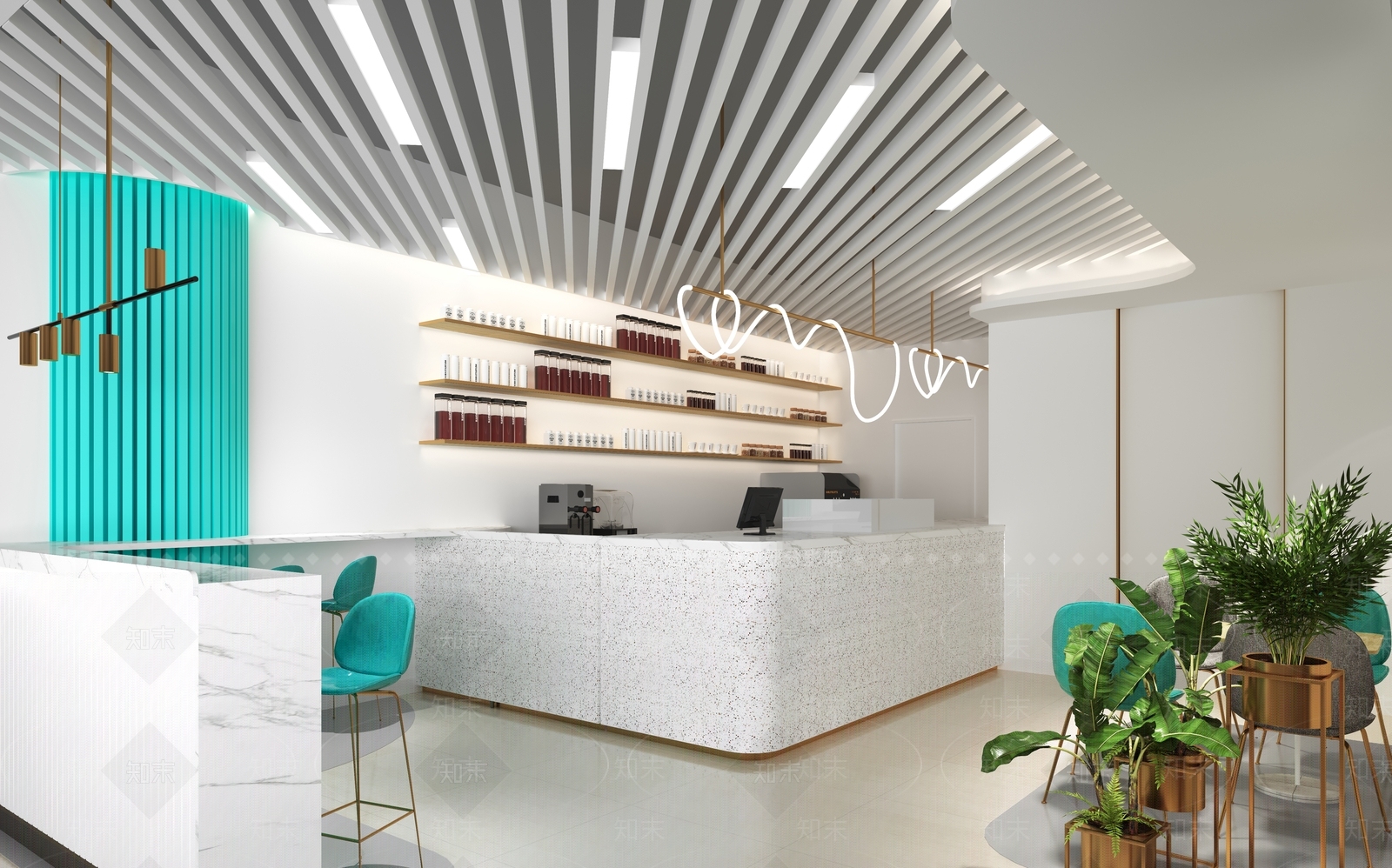 现代奶茶店3D模型下载【ID:277530845】
