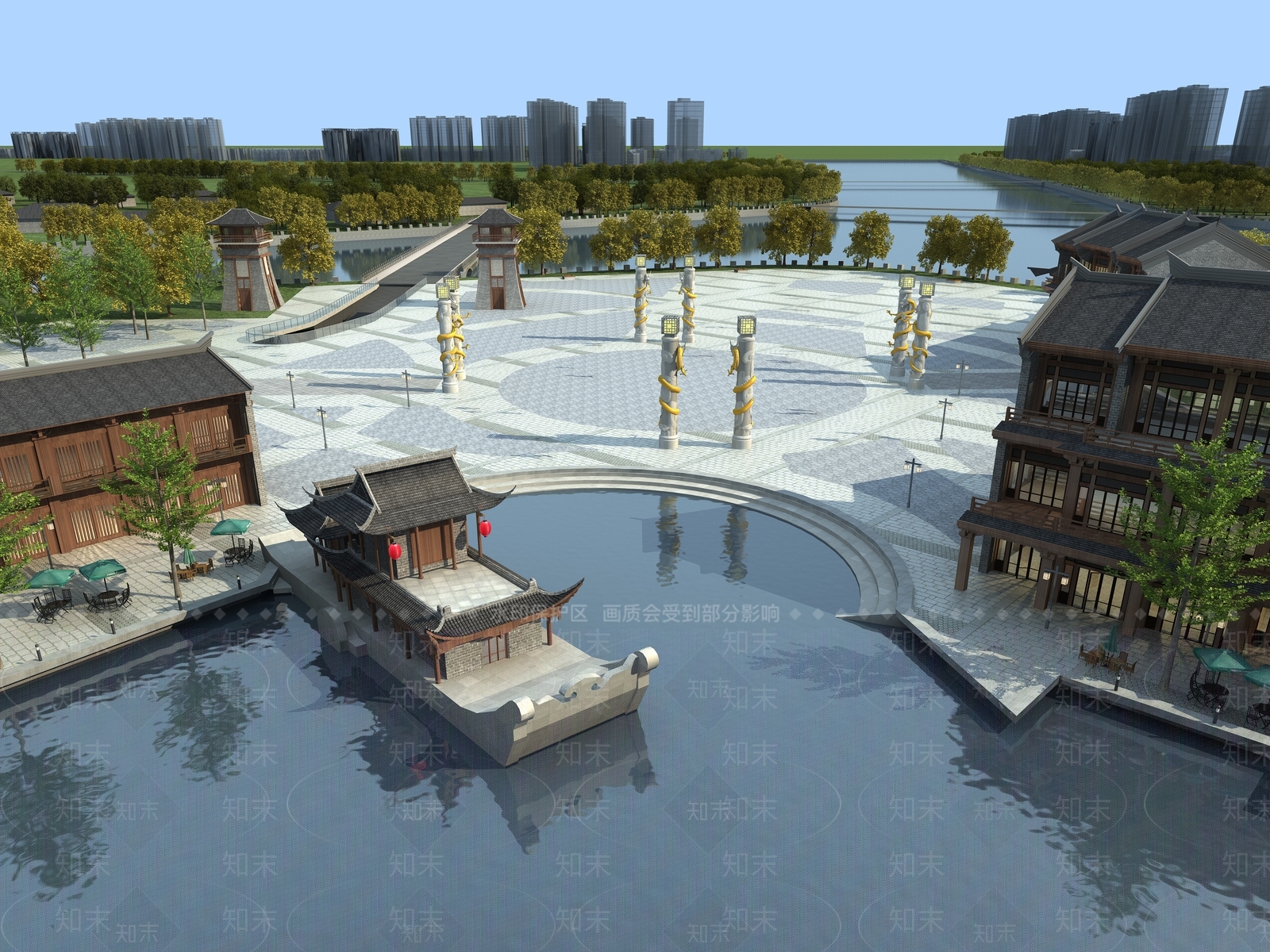 中式古建筑外观3D模型下载【ID:277531811】