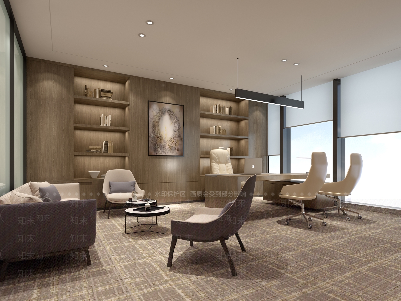 现代总裁办公室3D模型下载【ID:777609696】