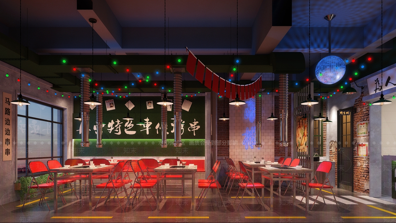 工业风烤肉店3D模型下载【ID:377625427】