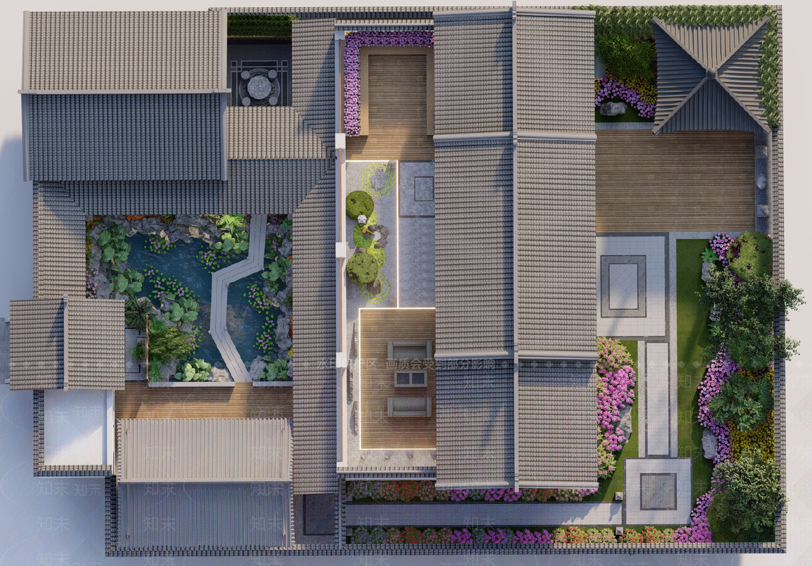 新中式住宅景观SU模型下载【ID:577850430】