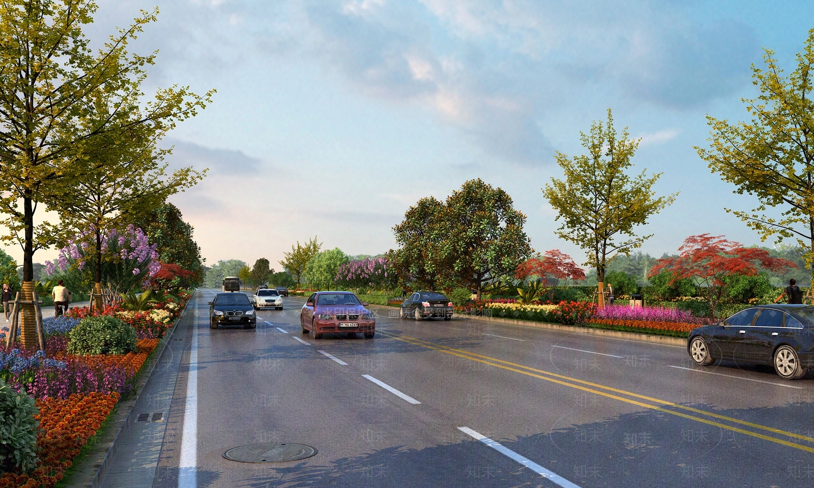 现代道路景观3D模型下载【ID:977869580】