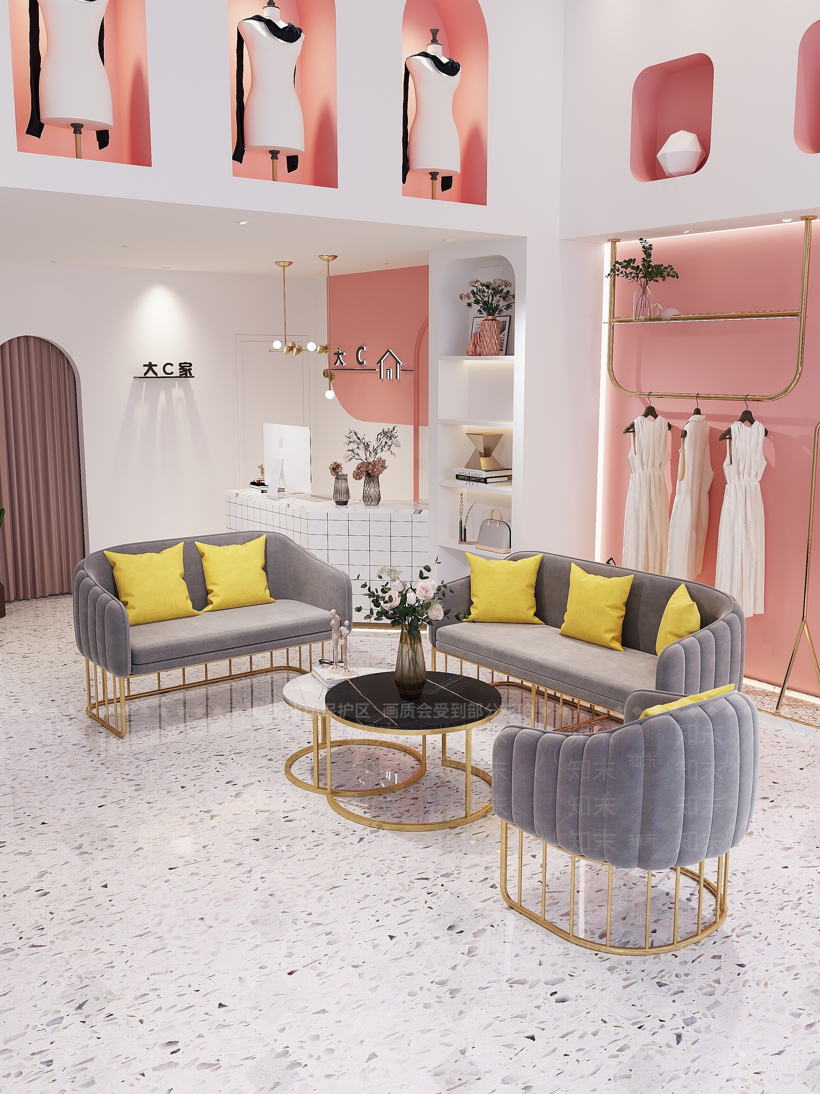 北欧服装店3D模型下载【ID:377877339】