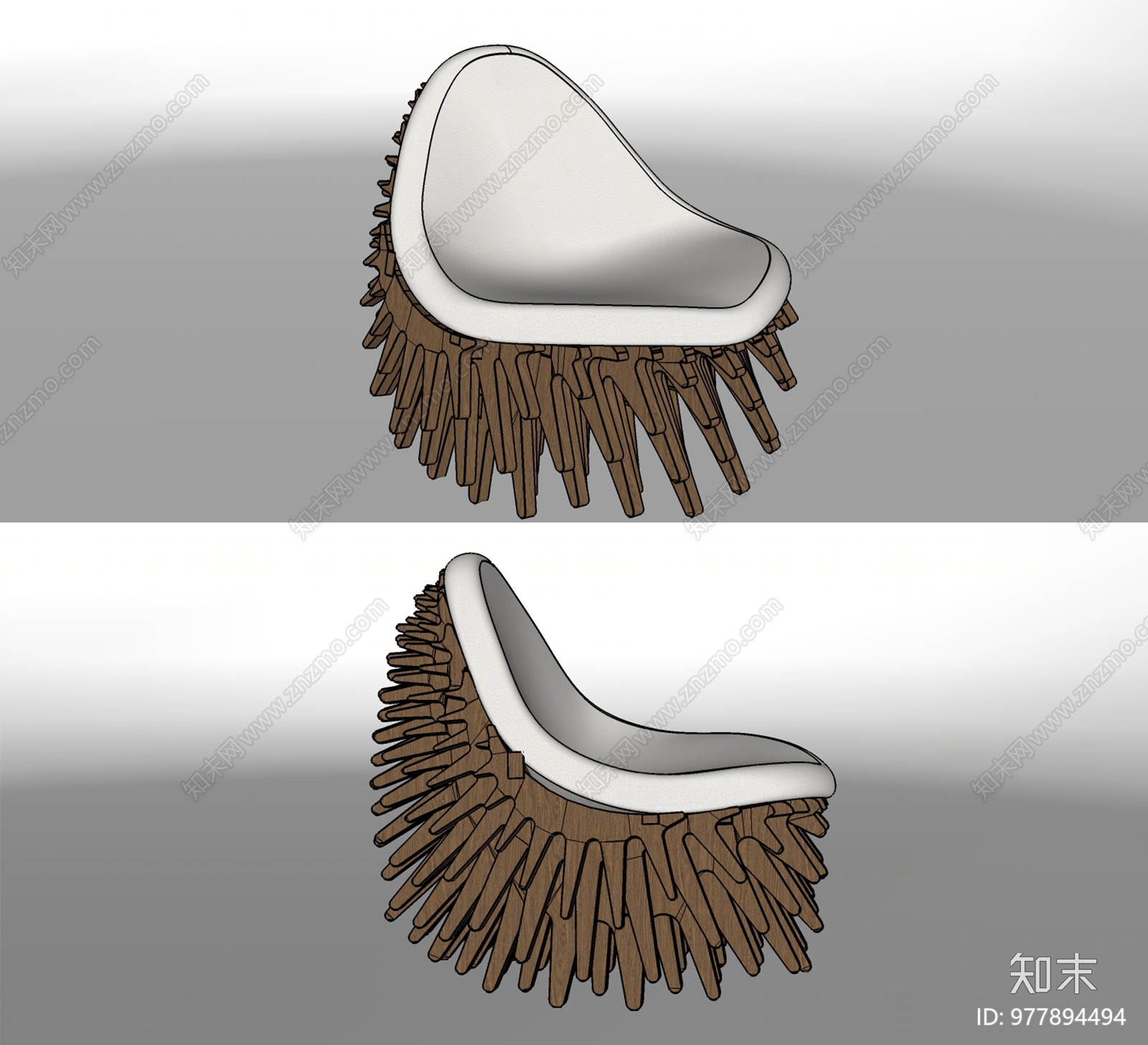 北欧风格休闲椅SU模型下载【ID:977894494】