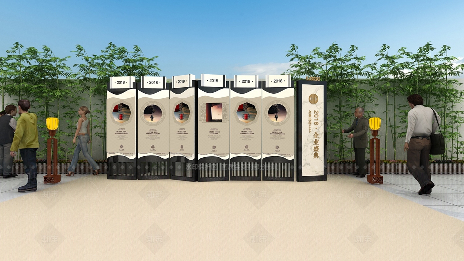 新中式活动中心3D模型下载【ID:577911005】
