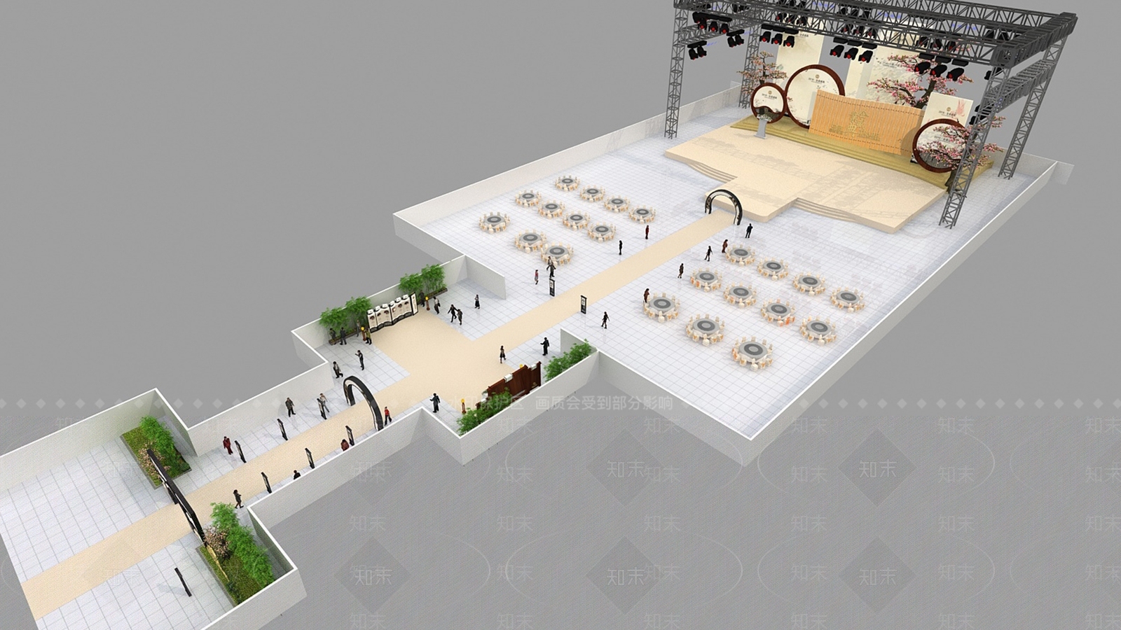 新中式活动中心3D模型下载【ID:577911005】