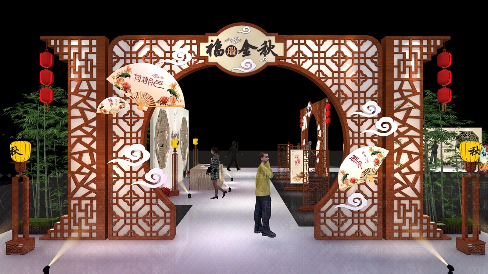 新中式活动中心3D模型下载【ID:577913031】