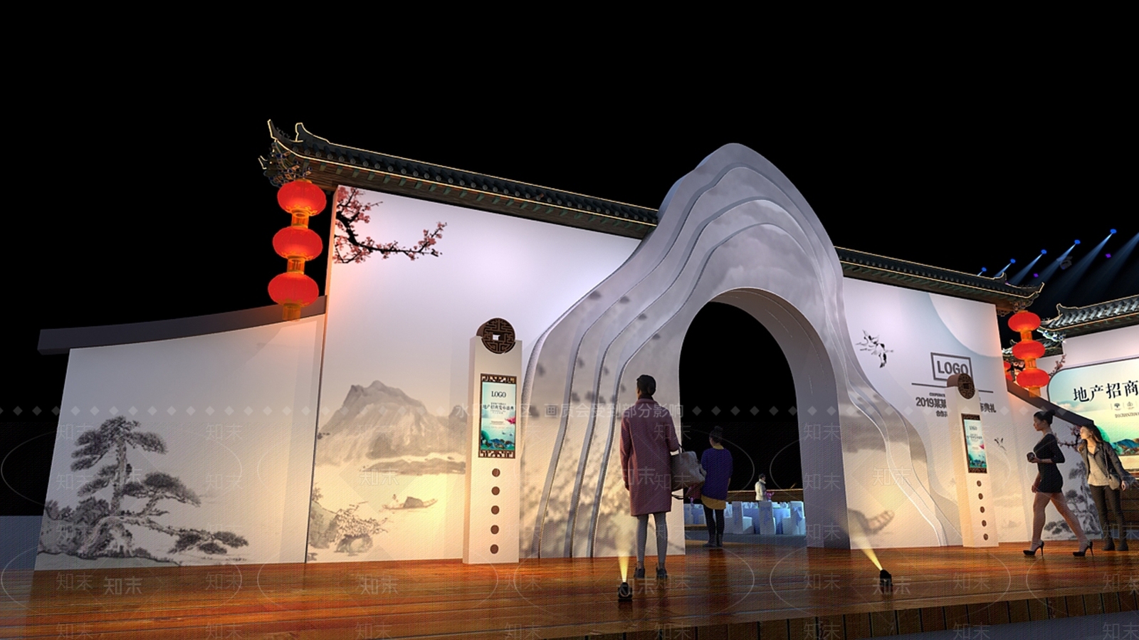 新中式活动中心3D模型下载【ID:577927092】