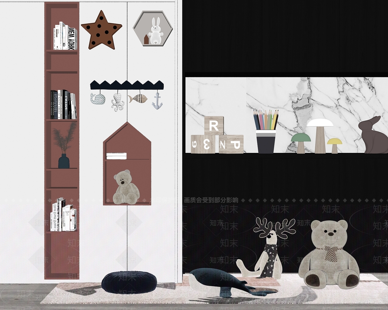 现代儿童玩具房SU模型下载【ID:477974677】