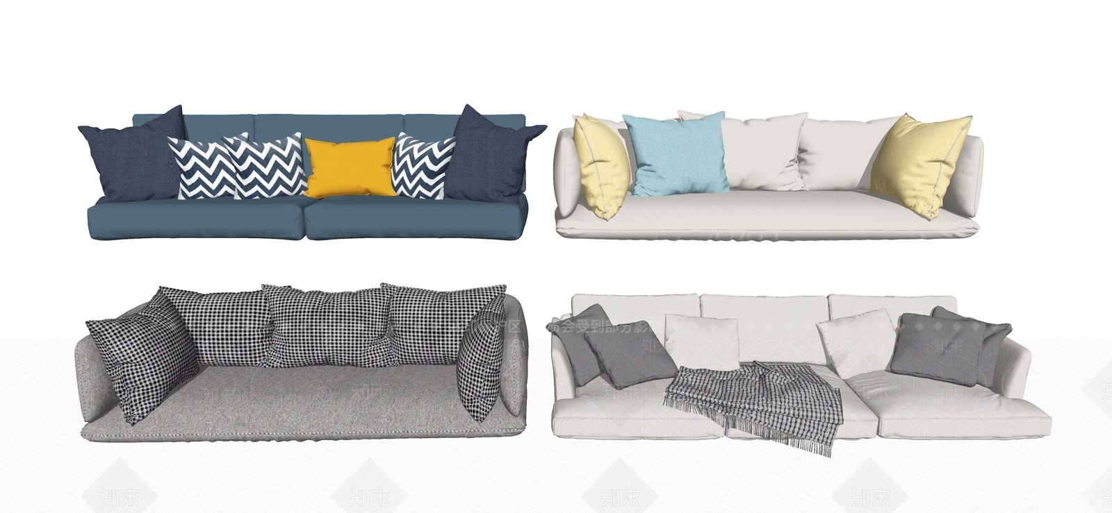 现代风格沙发SU模型下载【ID:977990745】