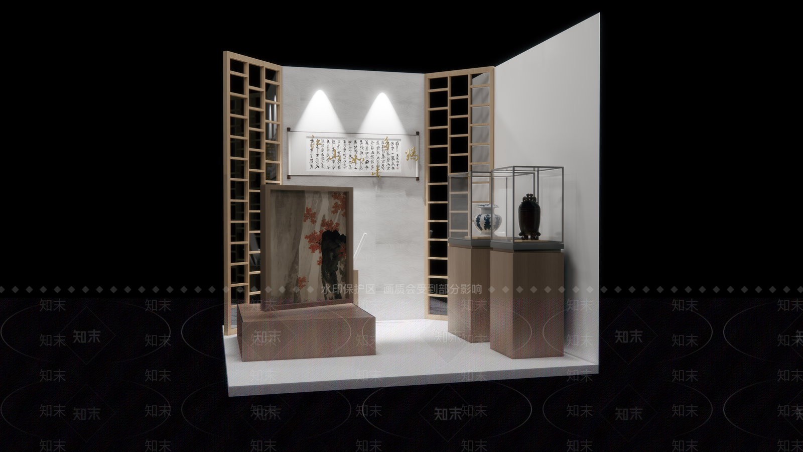 新中式展厅SU模型下载【ID:278002949】