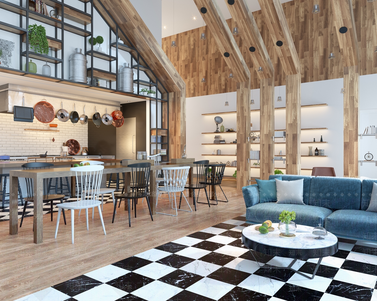 现代西餐厅3D模型下载【ID:278006986】