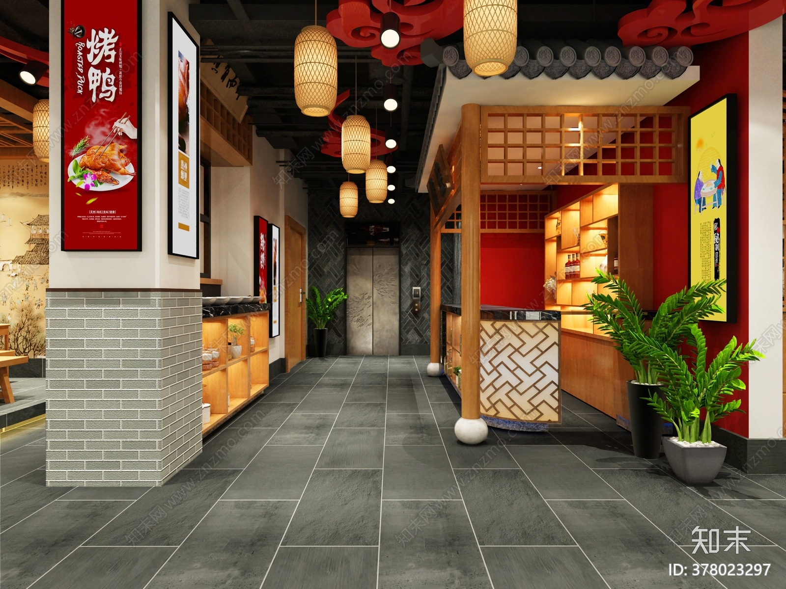 新中式火锅店3D模型下载【ID:378023297】