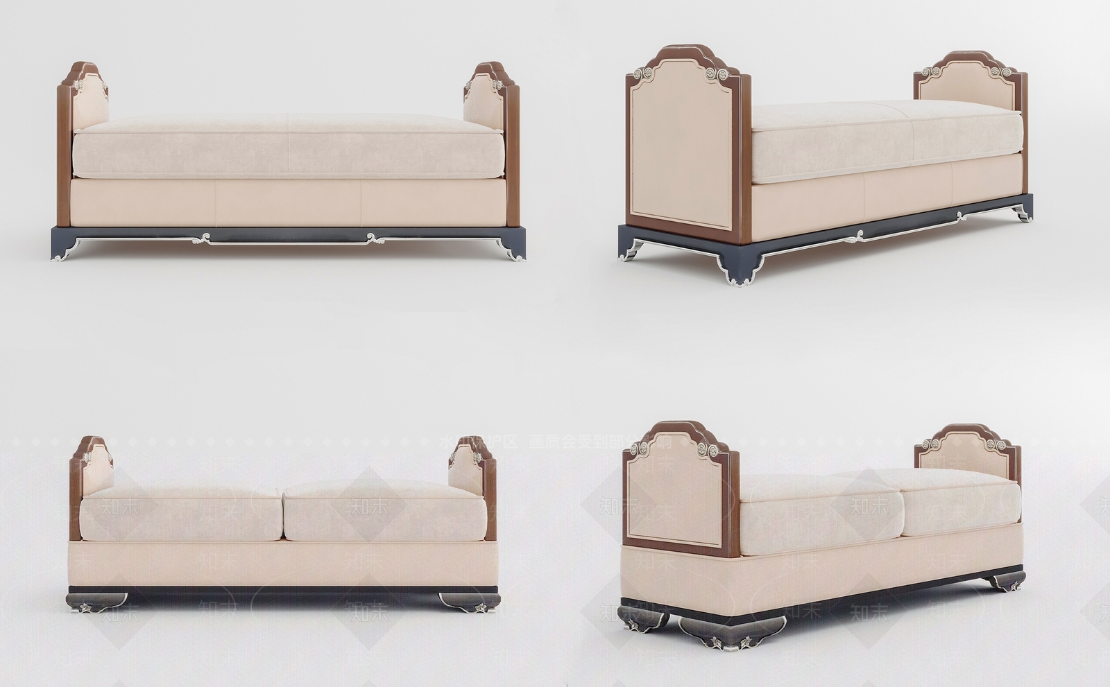 美式床尾凳3D模型下载【ID:478033495】