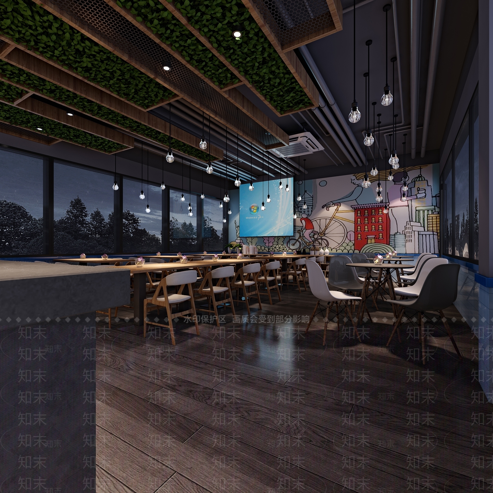 工业风西餐厅3D模型下载【ID:378062482】