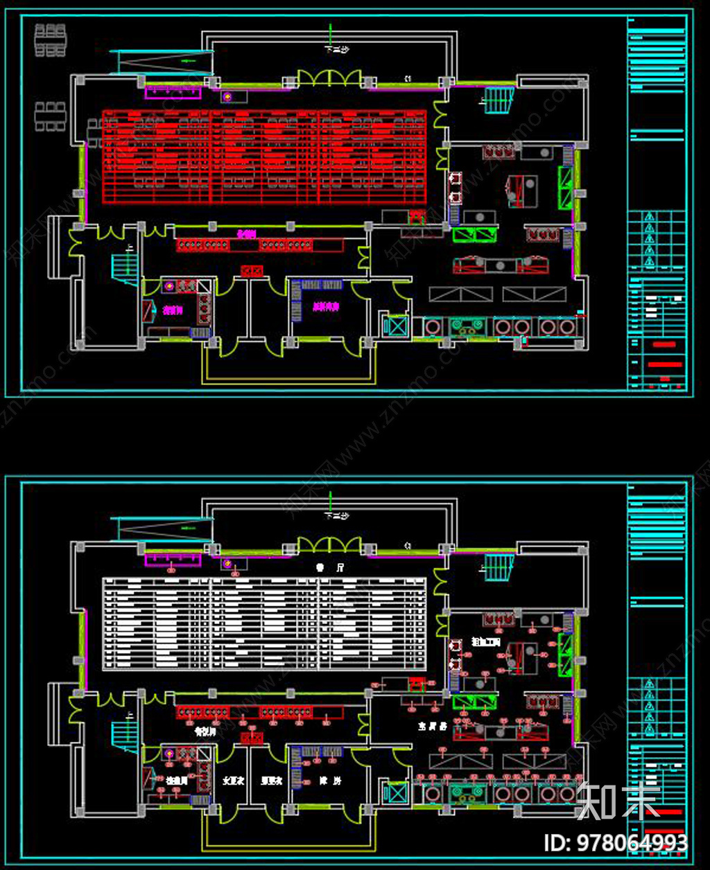 厨房平面布置图CAD图纸施工图下载【ID:978064993】