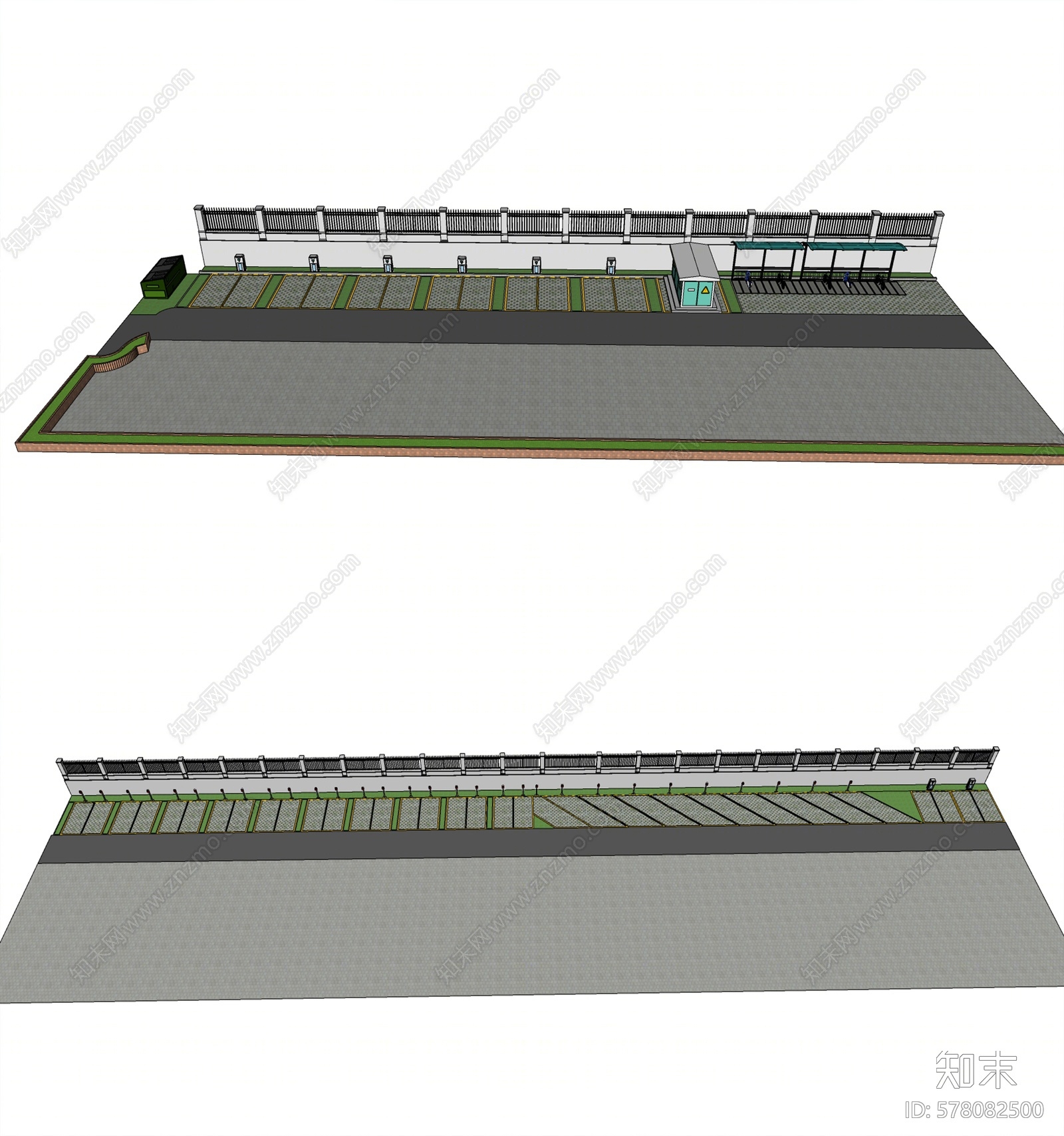 现代停车场SU模型下载【ID:578082500】