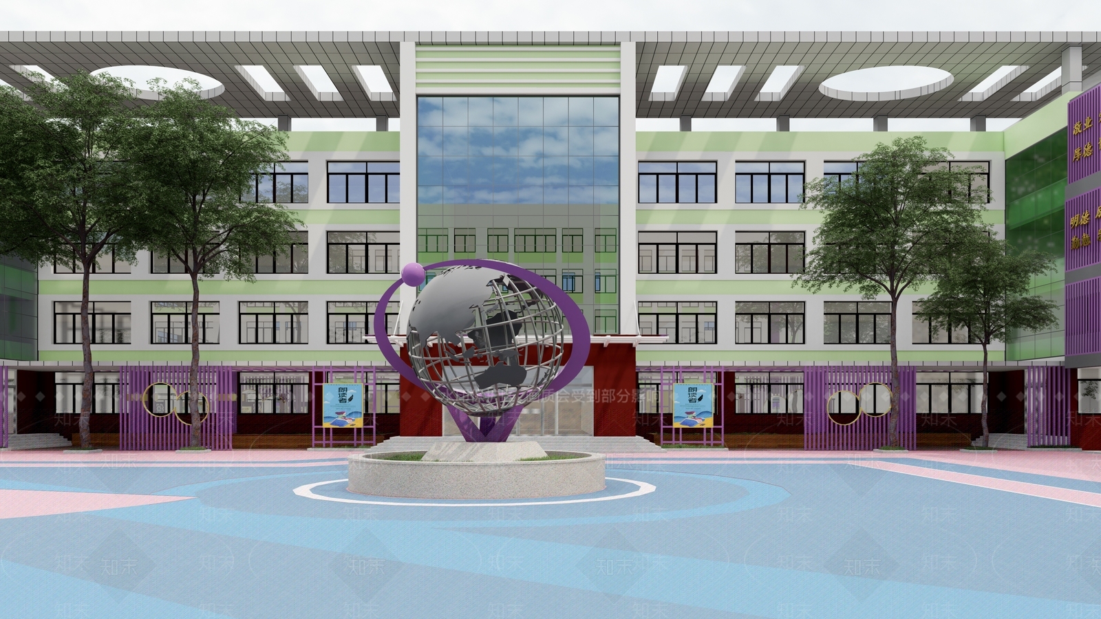 现代风格学校SU模型下载【ID:878096530】