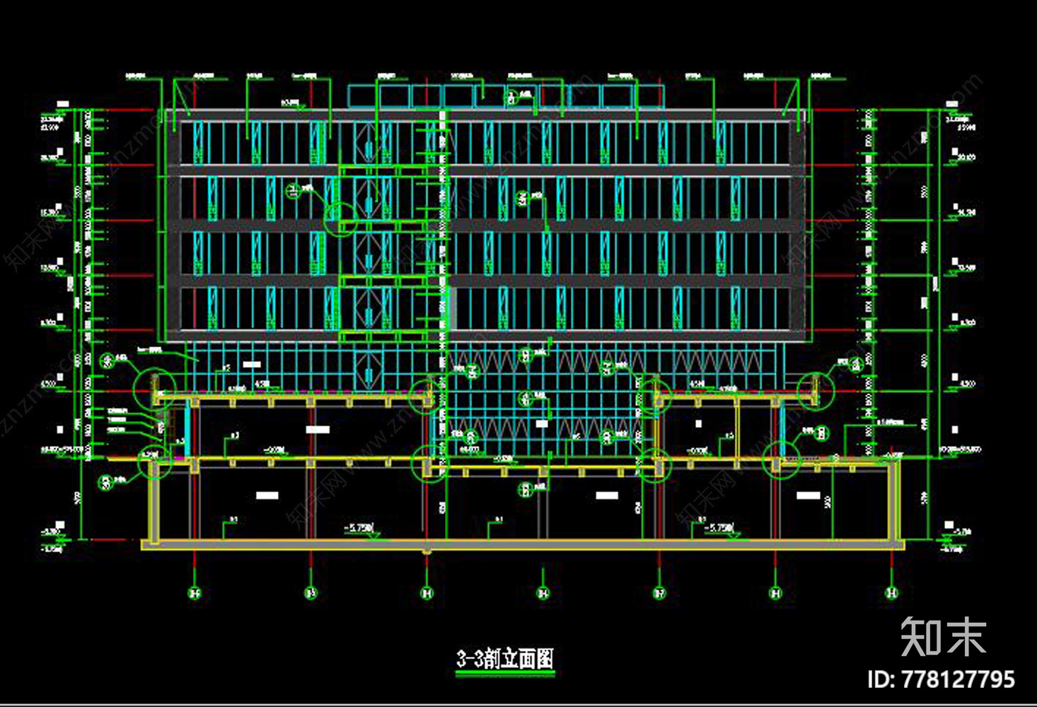 玻璃幕墙施工图下载【ID:778127795】