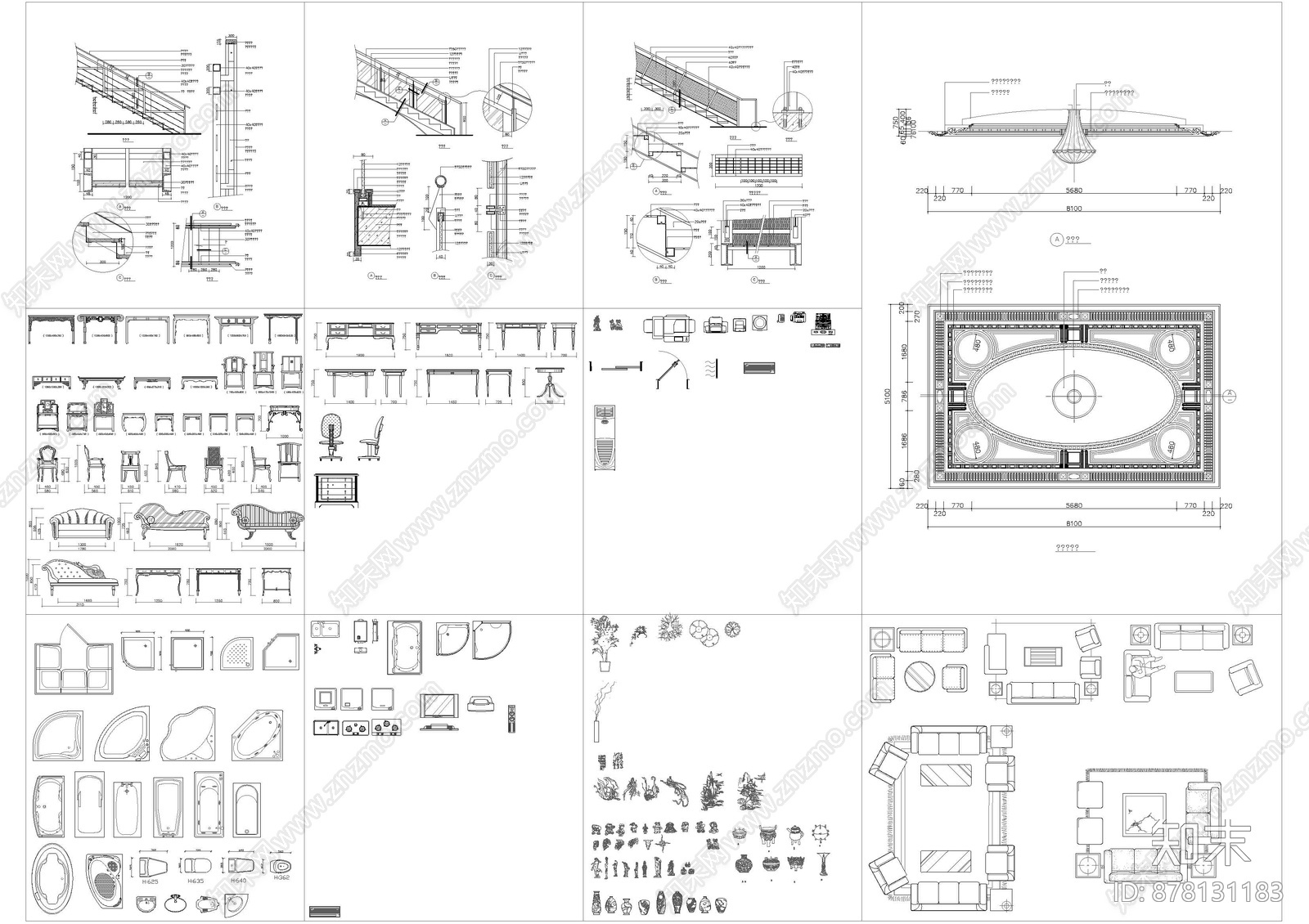 楼梯cad施工图下载【ID:878131183】