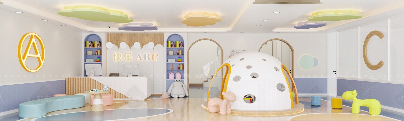 现代幼儿园3D模型下载【ID:378178957】