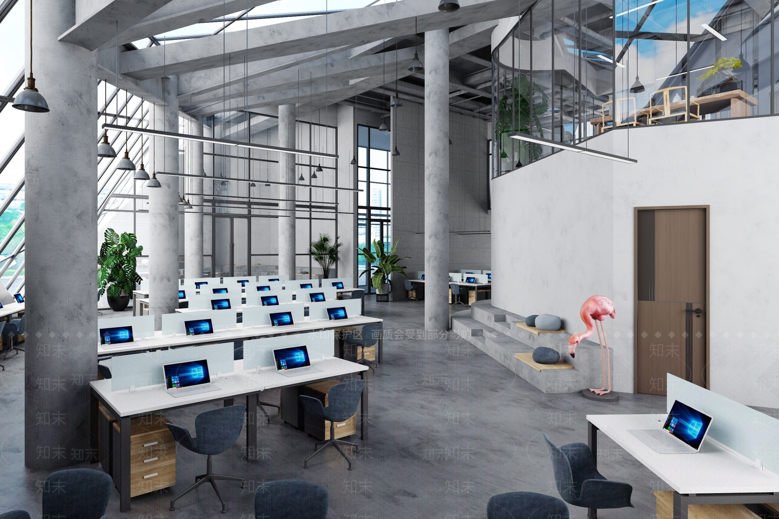 北欧开放办公室3D模型下载【ID:778183614】