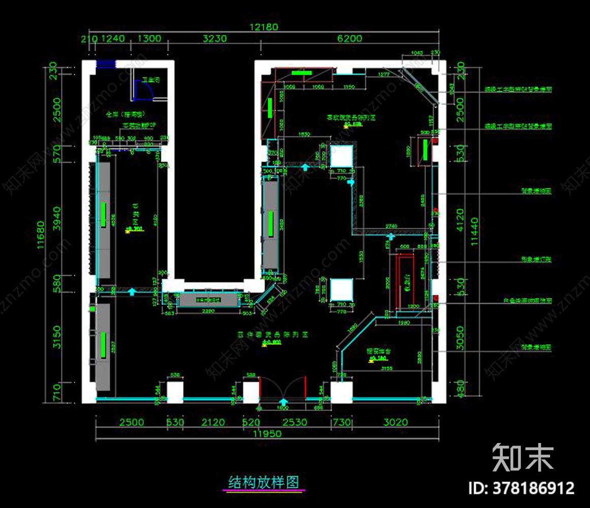 全套家纺店cad施工图下载【ID:378186912】