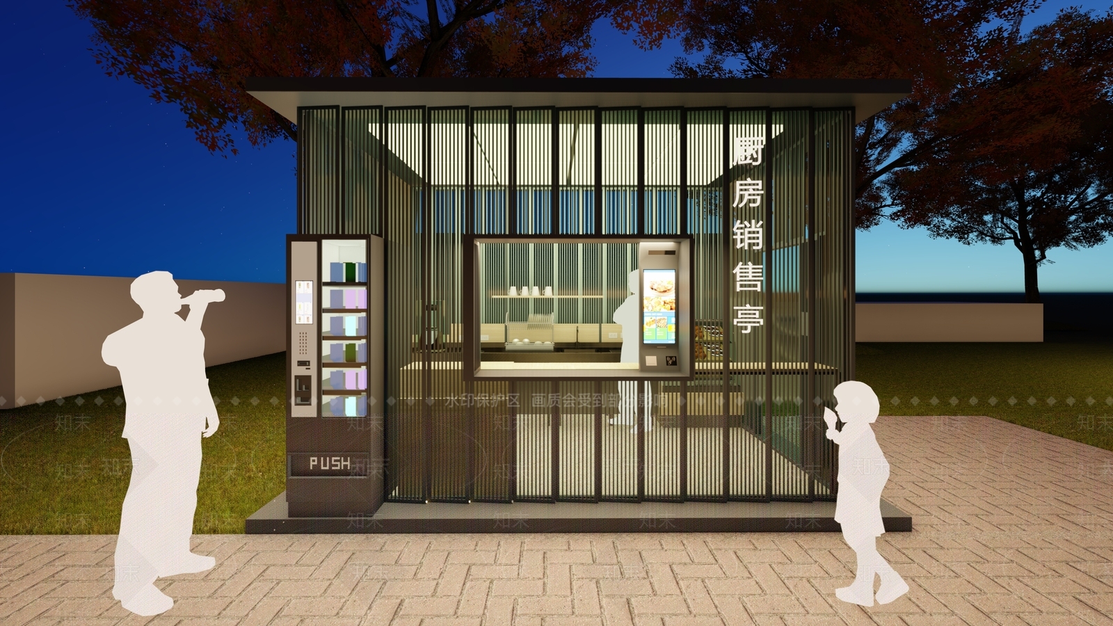 新中式销售亭SU模型下载【ID:378189420】