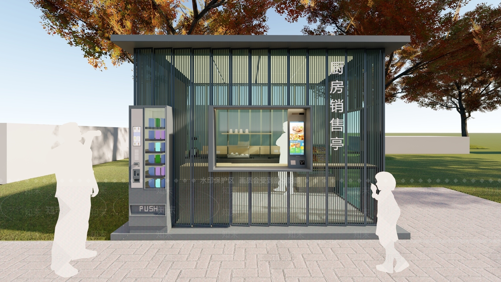 新中式销售亭SU模型下载【ID:378189420】