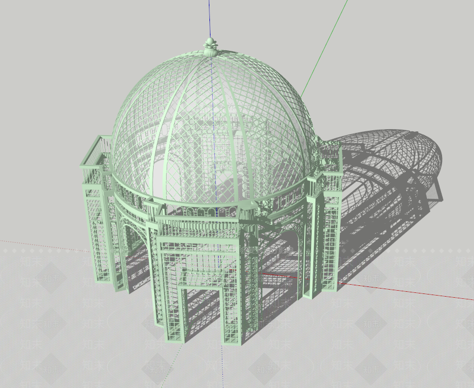 法式亭子SU模型下载【ID:478256802】