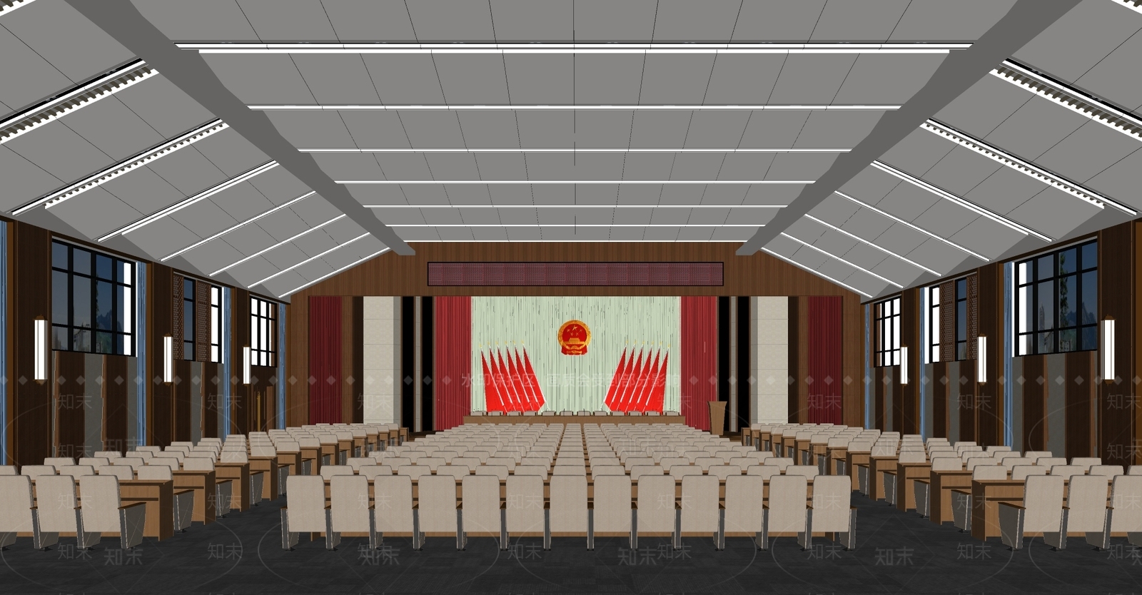 现代会议室SU模型下载【ID:378276410】